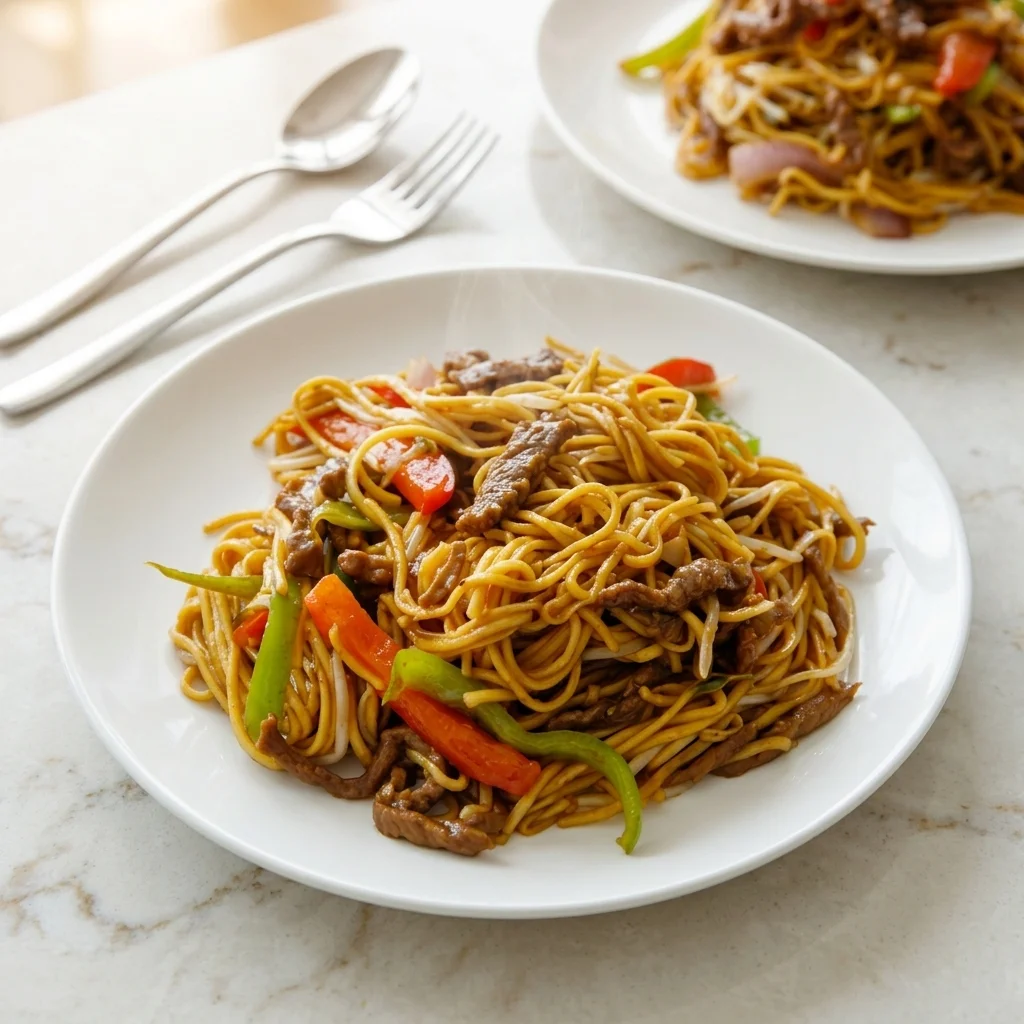 Beef Chow Mein from New Lucky Kitchen in St. Thomas, Ontario